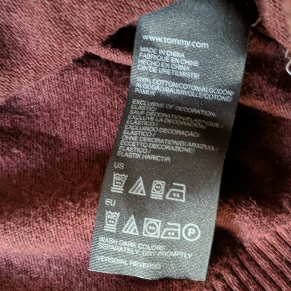 Tommy Hilfiger Sweater Argyle Maroon L - Picture 4 of 7